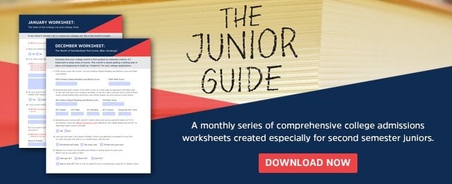Download Sara Harberson's free college admissions guide for high school juniors!