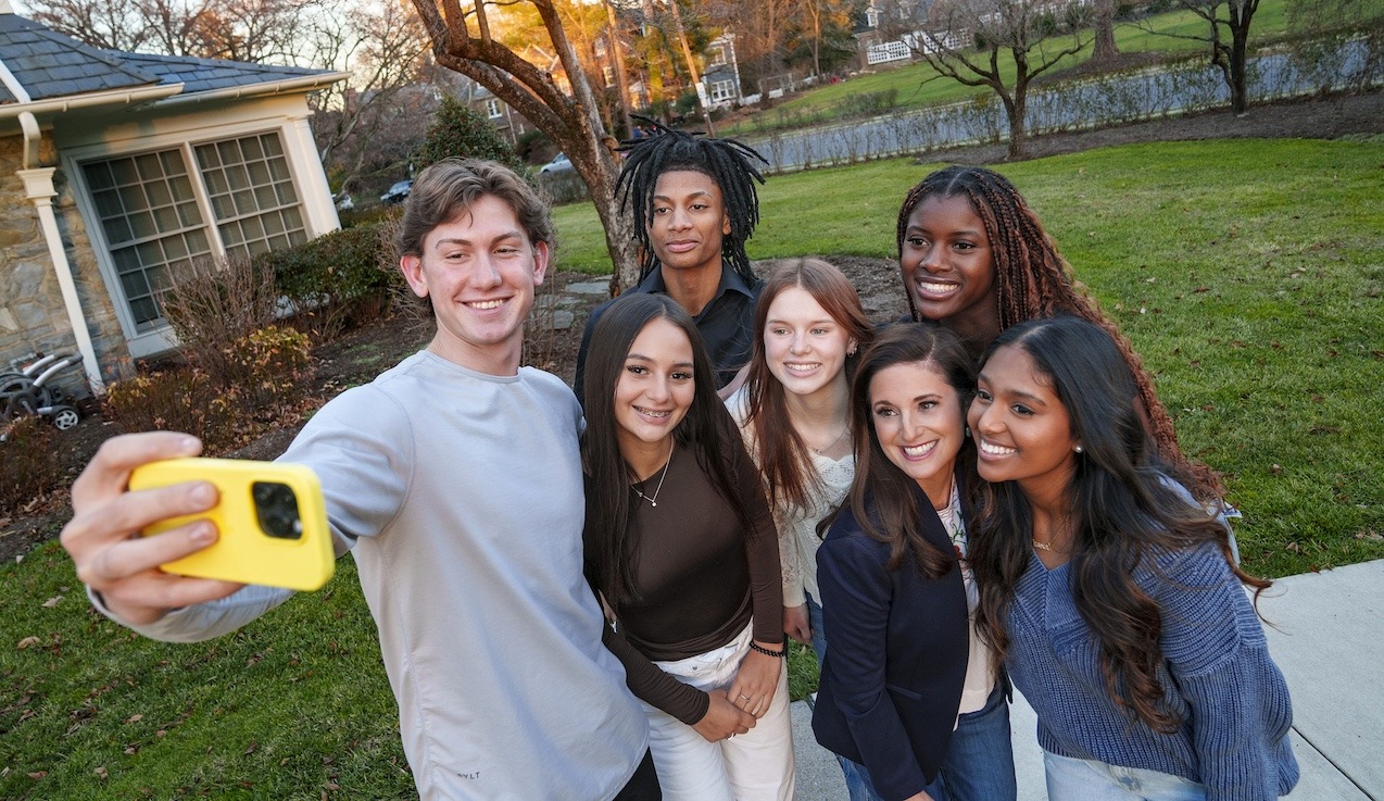 Sara Harberson with students